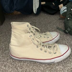 Cream high top Converse